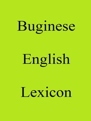 cover image of Buginese English Lexicon